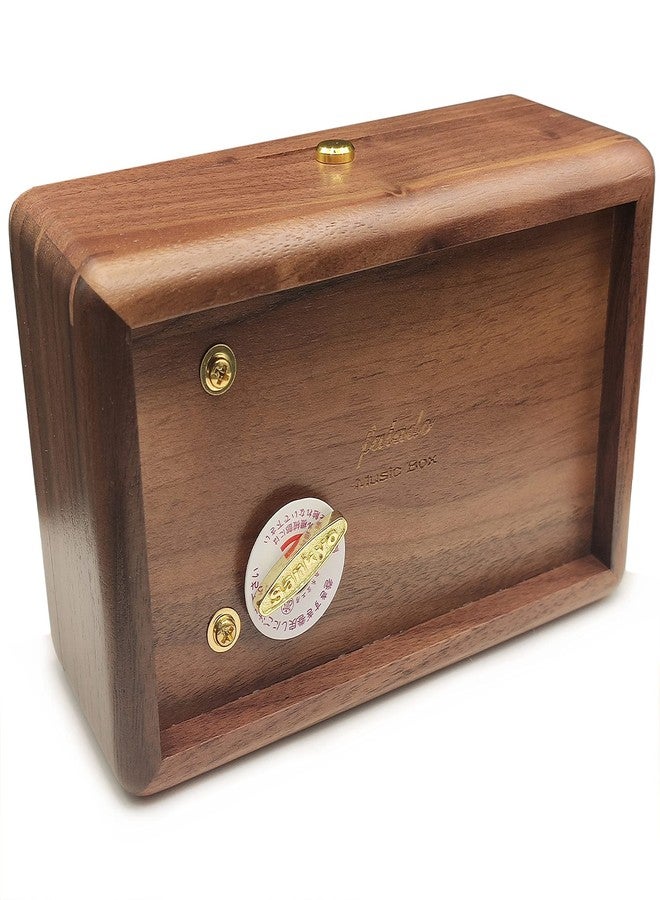 falado 18 note wind up Solid Wood Jewelry Music Box with Photo Frame, for Christmas/Birthday/Valentine's Day/Mother's Day，Tune of You are My Sunshine. (Walnut Wood) - Image 5